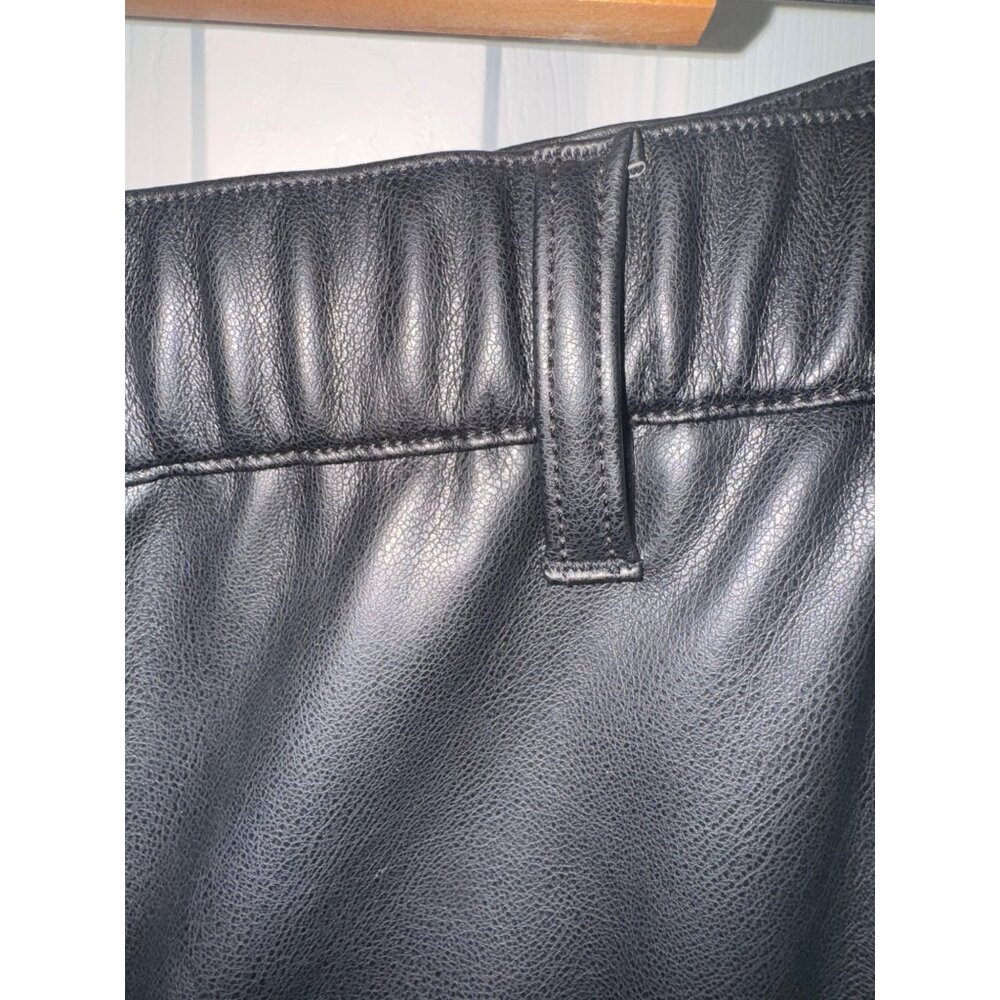 We The Free Womens XL Black Faux Leather Wide-Leg Pants XL Glam City Mob Wife - Picture 7 of 12